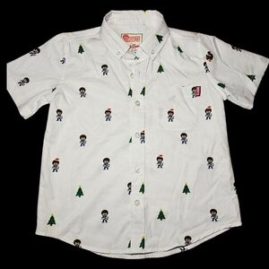 RSVLTS x Bob Ross Kids White Button Down Short Sleeve Shirt